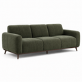 Modernes 3-Sitzer-Sofa mit strukturiertem Textilbezug, 225 × 90 × 84 cm, Olivgrün/Dunkelbraun