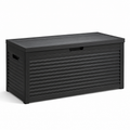 Garten-Aufbewahrungsbox aus beschichtetem Stahl mit Klappdeckel, Schwarz, 120 × 61 × 63 cm