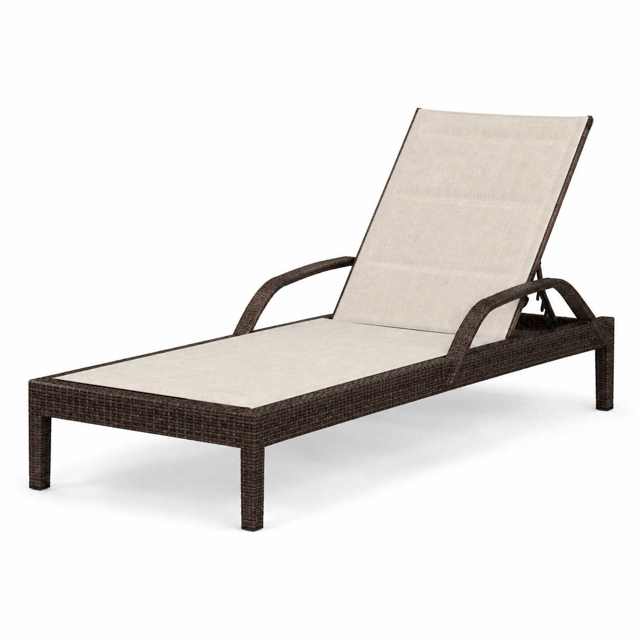 Verstellbare Gartenliege aus Polyrattan in Braun/Beige, 195 × 65 × 95 cm