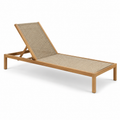 Gartenliege aus Holz, Natur/Beige, 200 × 70 × 90 cm, verstellbare Rückenlehne